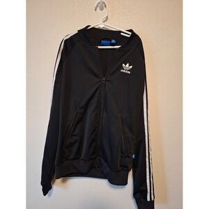 Adidas Originals Superstar Track Jacket Black White Trefoil Logo Womens XS